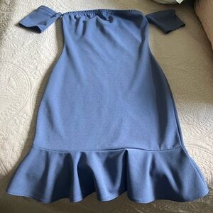 Periwinkle off the shoulder ruffle dress